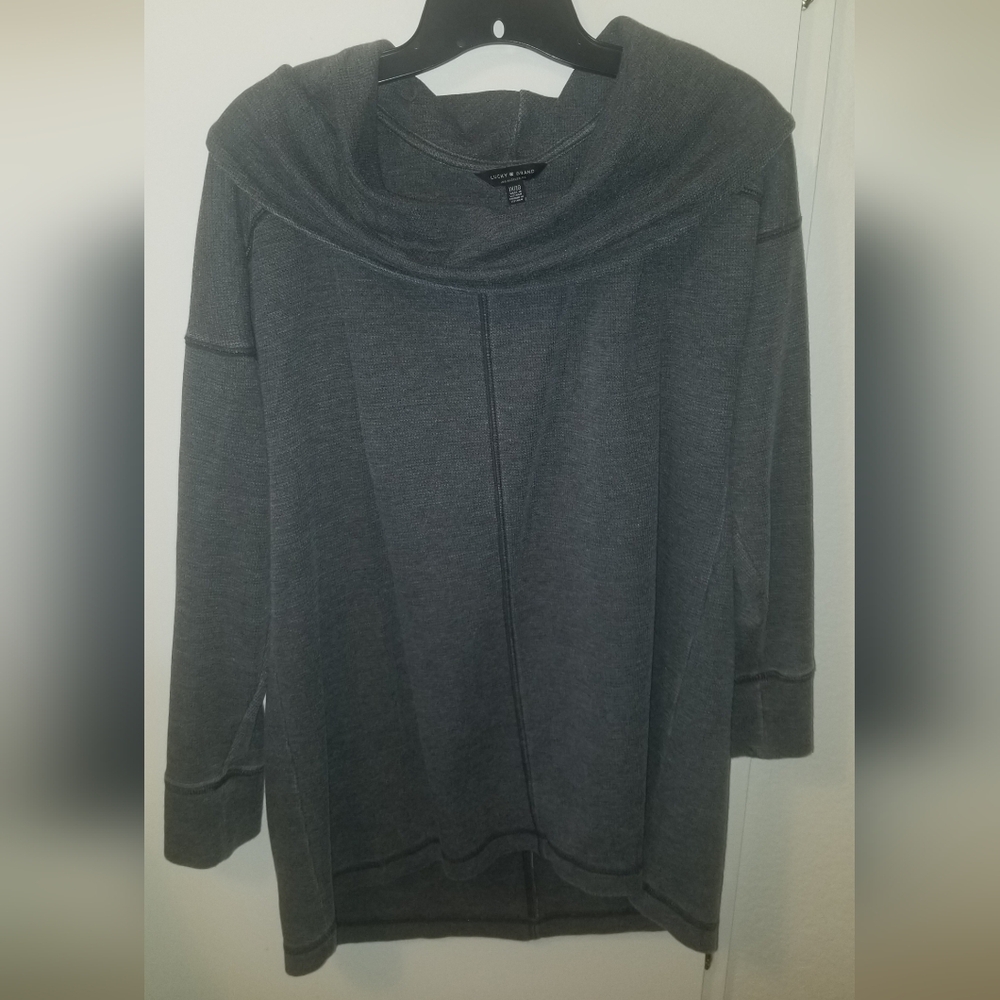 Lucky Brand Charcoal Cowl Neck Sweater
